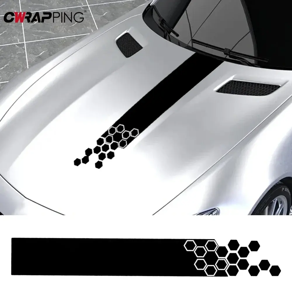 Car Sticker Universal Auto Hood Bonnet Honeycomb Sticker Vinyl Waterproof Decals for Audi Volvo Tesla Skoda BMW Car Accessories