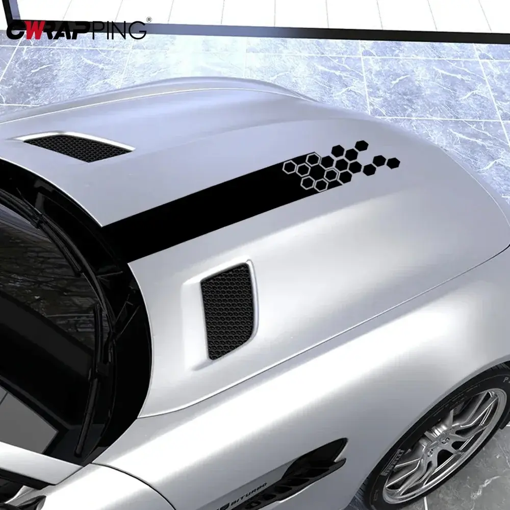 Car Sticker Universal Auto Hood Bonnet Honeycomb Sticker Vinyl Waterproof Decals for Audi Volvo Tesla Skoda BMW Car Accessories