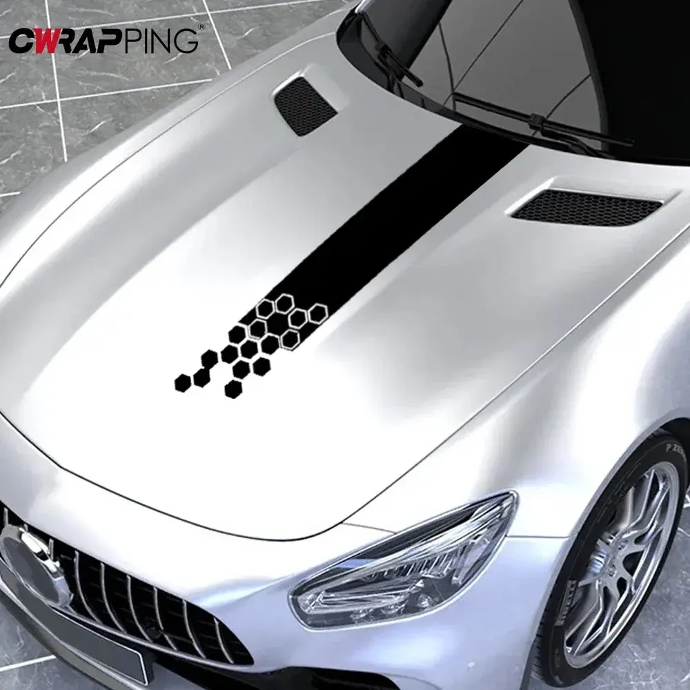 Car Sticker Universal Auto Hood Bonnet Honeycomb Sticker Vinyl Waterproof Decals for Audi Volvo Tesla Skoda BMW Car Accessories