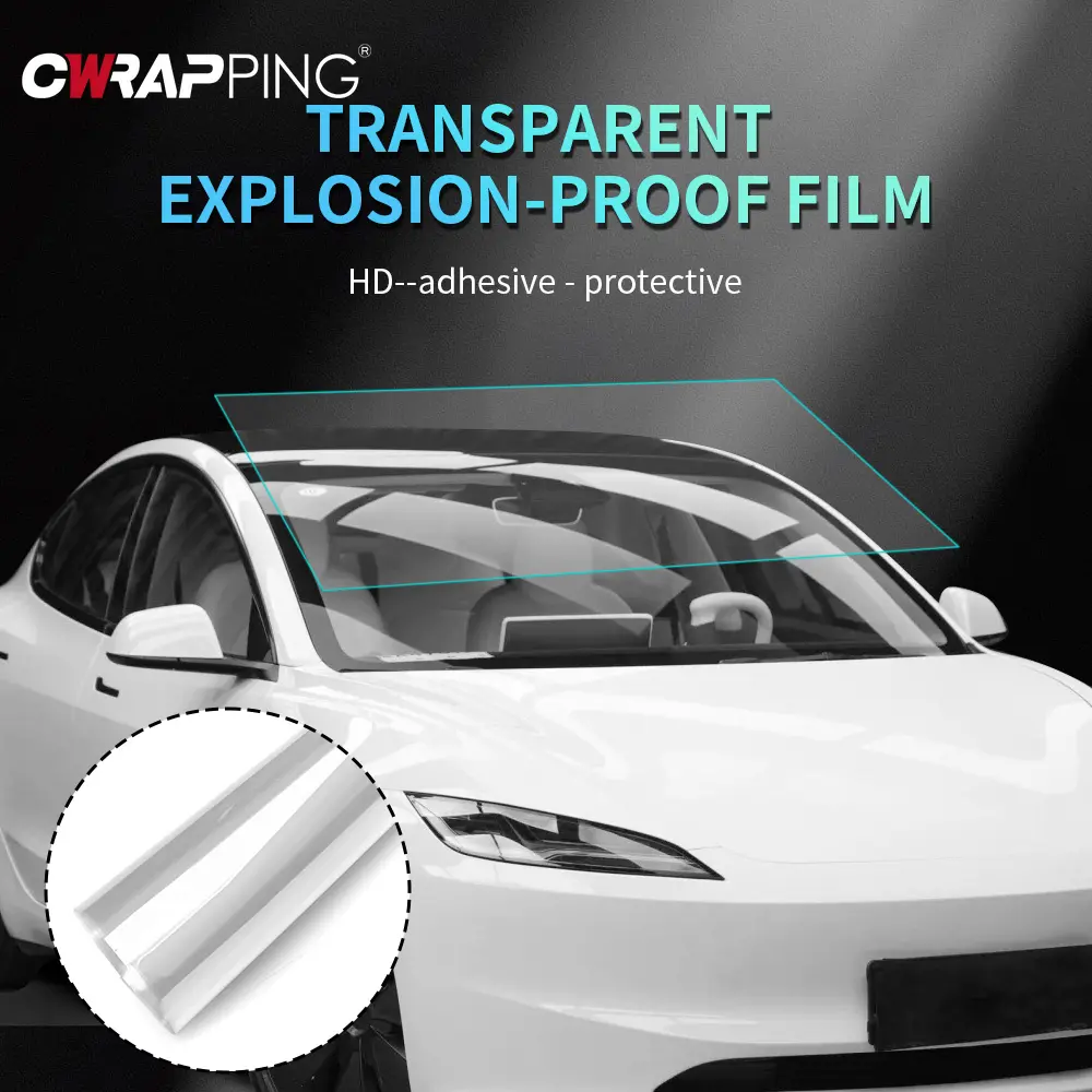 Car Window Protection Film Transparent Car Adhesive Vinyl Wrap PPF Waterproof Explosion-proof Glass Film for Auto Accessories