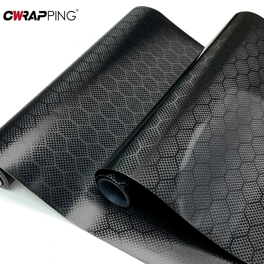 Carbon Fiber Wrap Vinyl Film Honeycomb Car Sticker Adhesive Console Computer Laptop Skin for Bike Motorcycle SUV Car Accessories