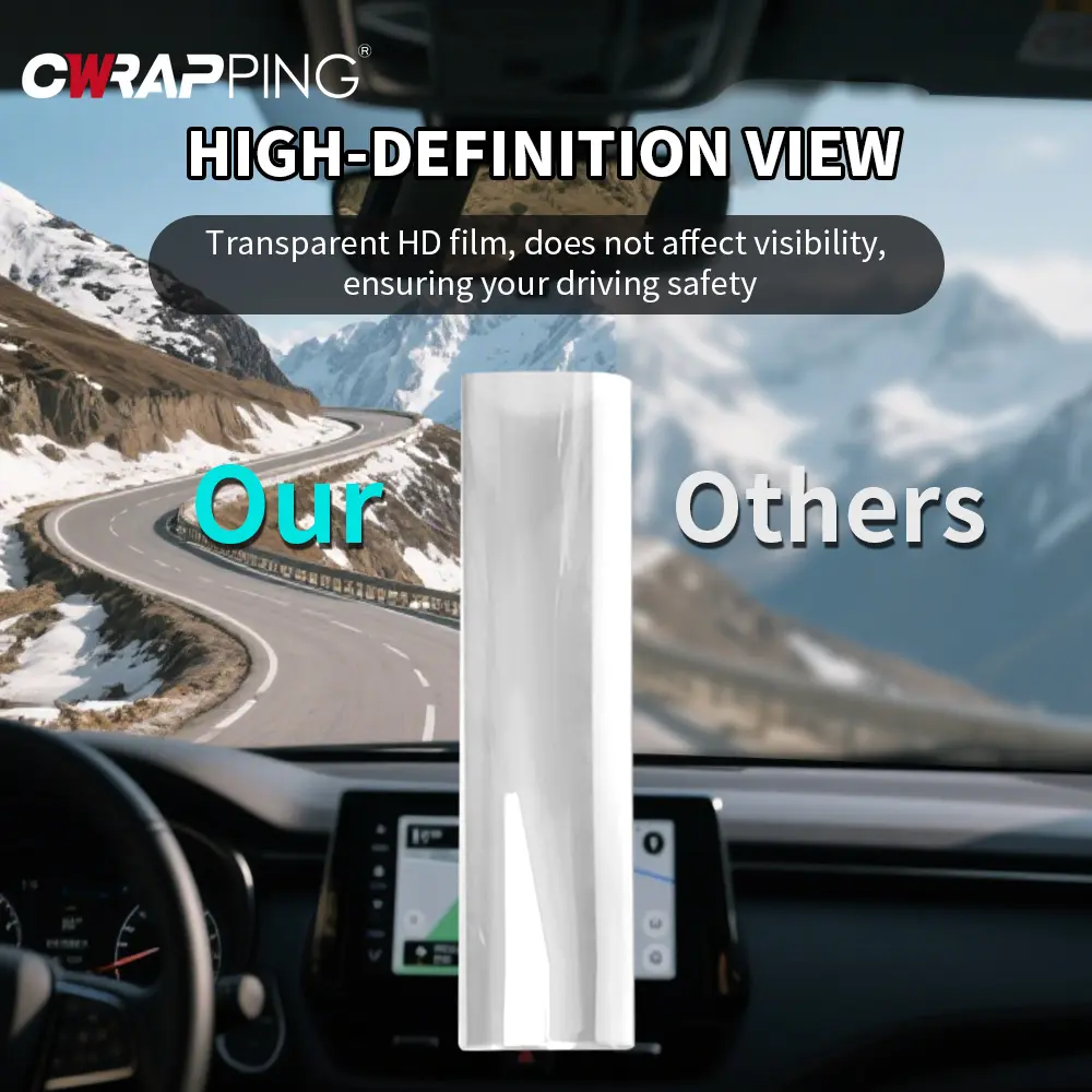 Car Window Protection Film Transparent Car Adhesive Vinyl Wrap PPF Waterproof Explosion-proof Glass Film for Auto Accessories