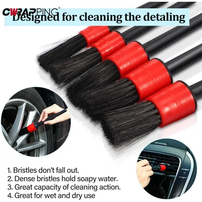 5/10pcs Detailing Brush Set Car Brushes Car Detailing Brush For Auto Cleaning Dashboard Air Outlet Wheel Wash Maintenance Tool