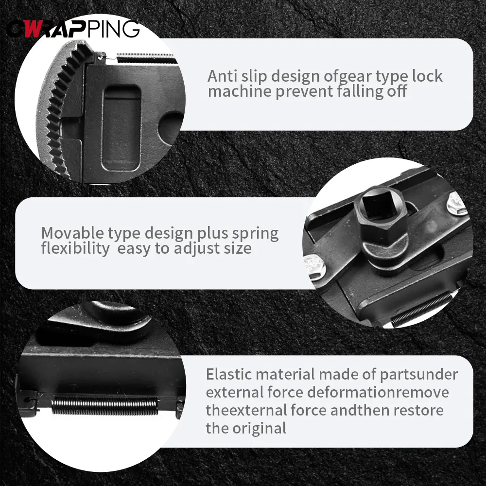 Multi-tool Oil Filter Wrench Car Disassembly Tools Cast Steel Mechanical Workshop Tool Serrated Design for 60-80mm Oil Filters