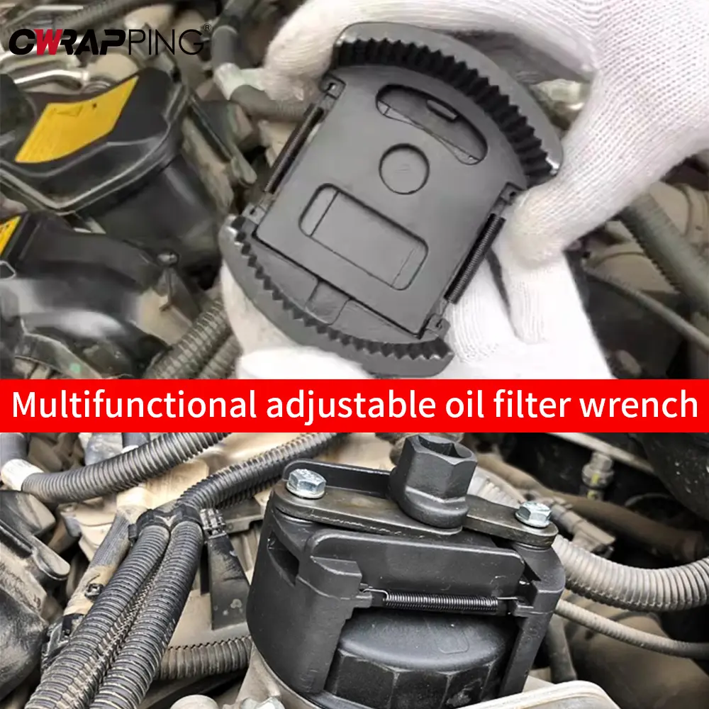 Multi-tool Oil Filter Wrench Car Disassembly Tools Cast Steel Mechanical Workshop Tool Serrated Design for 60-80mm Oil Filters