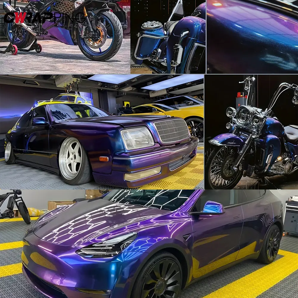 Color Change Chameleon Film Car Stickers Air Release Auto Body Motorcycle Sticker Decal Tuning Vinyl Wrapping Car Accessories