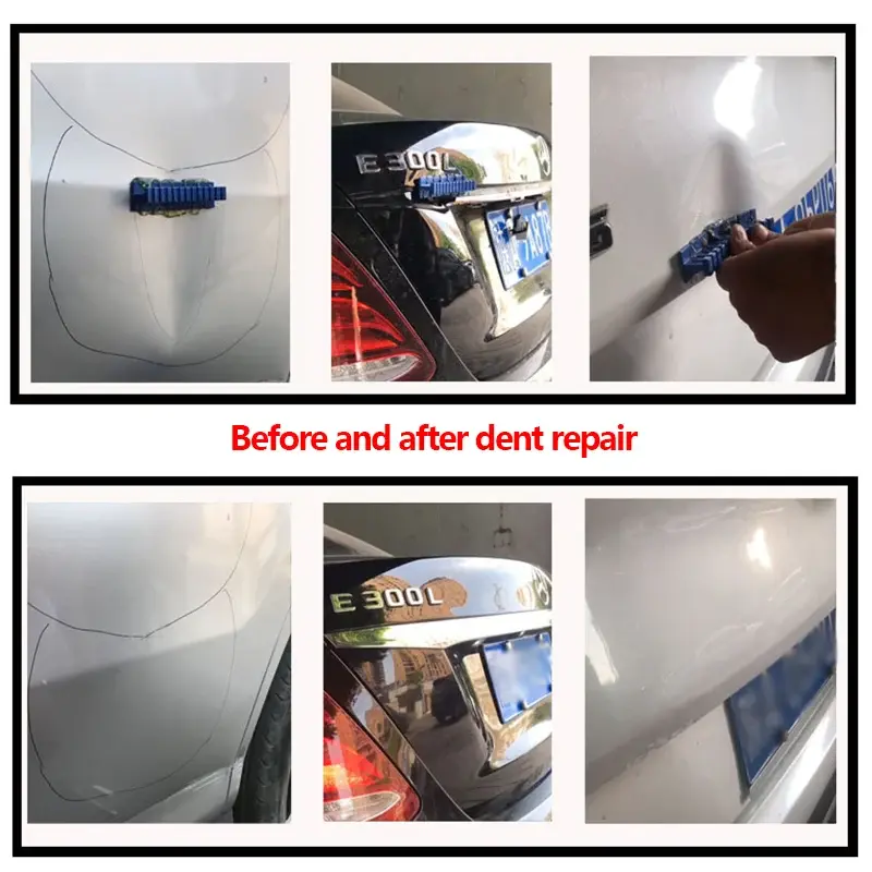 6Pcs Car Dent Repair Replacement Tool Set for Remover Hail Pit Universal Paintless Dent Repair Adhesive Blue Glue Tabs Tools Kit
