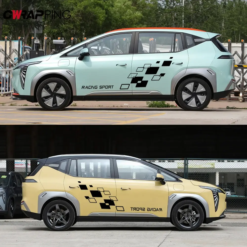 Car Sticker Auto Racing Lattices Sticker Auto Body Side Door Decoration Decal Vinyl Film Wrap Decal Universal Car Accessories