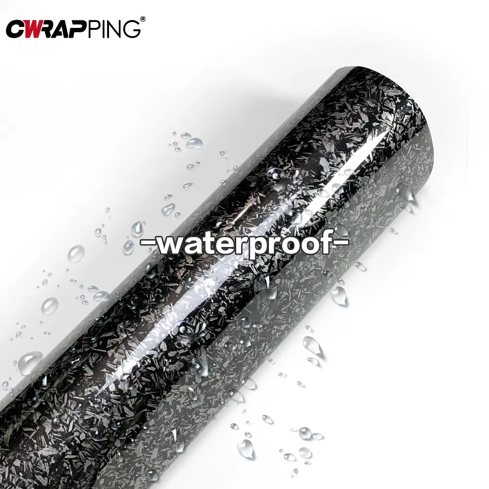 PET Forged Carbon Fiber Carbon Vinyl Wrap Film Self Adhesive Vinyl Wrapping For Motorcycle Automobile Glossy Black Car Stickers