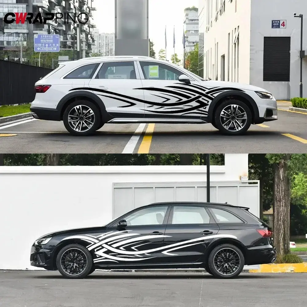 Flame Graphics Car Body Side Stickers Universal PVC Car Body Decoration Vinyl Decals for For Mercedes Benz Golf BMW Accessories