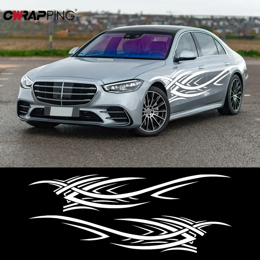 Flame Graphics Car Body Side Stickers Universal PVC Car Body Decoration Vinyl Decals for For Mercedes Benz Golf BMW Accessories