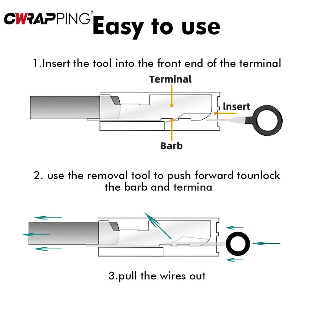 18Pcs Car Terminal Removal Metal Repair Tool Automotive Universal Wire Pin Extractor Sets Repair for Car Disassembly Hand Tools