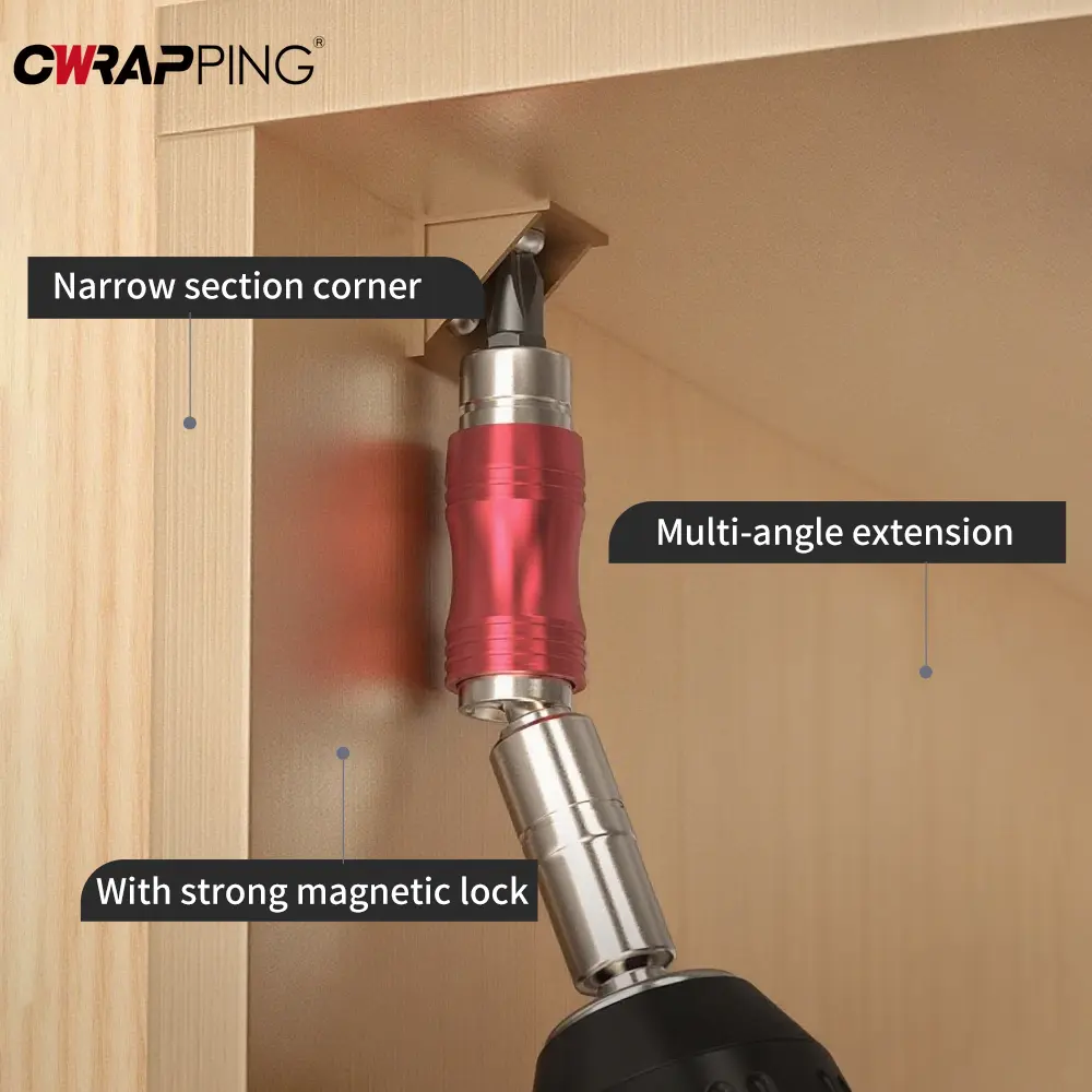 Hex Magnetic Screw Drill Bit Holder Pivoting Quick Change Drive Guide for Car Repair Narrow Spaces Magnetic Tip Screwdriver Tool