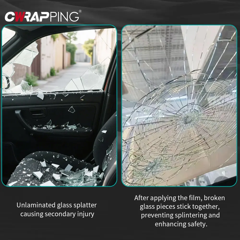 Explosion-proof Car Window Foils Transparent Car Sticker Vinyl Wrap Stickers PPF Waterproof Adhesive Vinyl for Cars Accessories