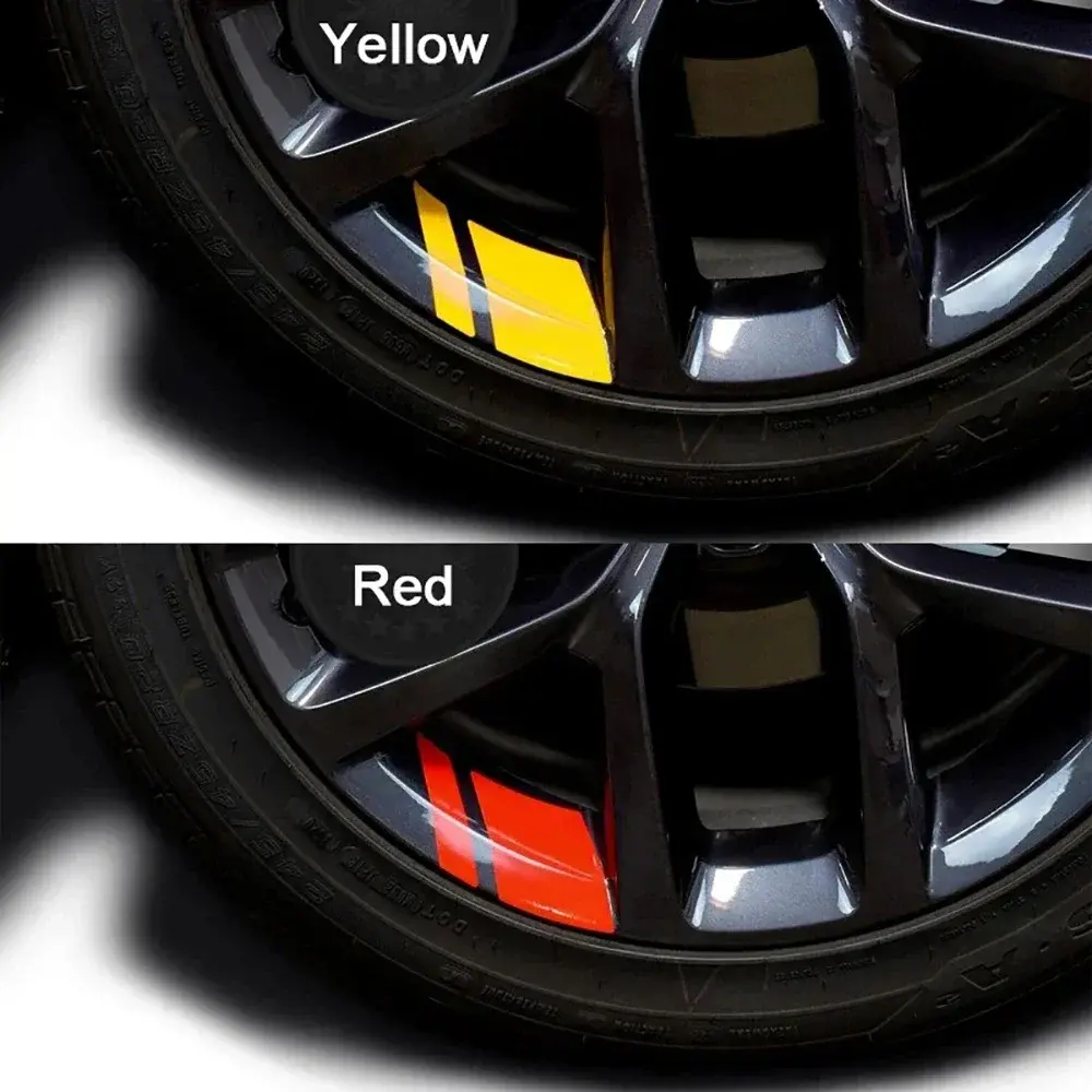Reflective Car Sticker Hash Mark Stripe Racing Wheel Decals Auto Wheel Rim Vinyl Warning Stickers for Motorcycle Car Accessories