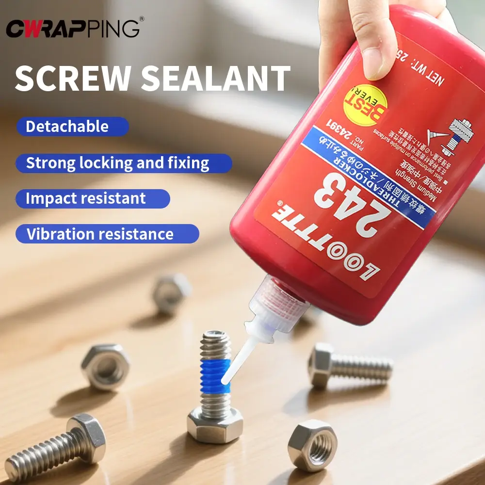 Threadlocker High Strength Threadlocker Impact Resistance Anaerobic Threadlocker Adhesive Caulk Adhesives Sealer Hardware 50ml