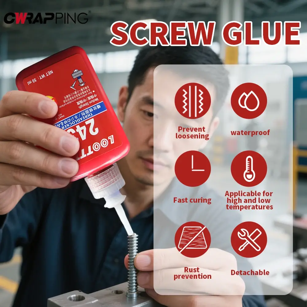 Threadlocker High Strength Threadlocker Impact Resistance Anaerobic Threadlocker Adhesive Caulk Adhesives Sealer Hardware 50ml
