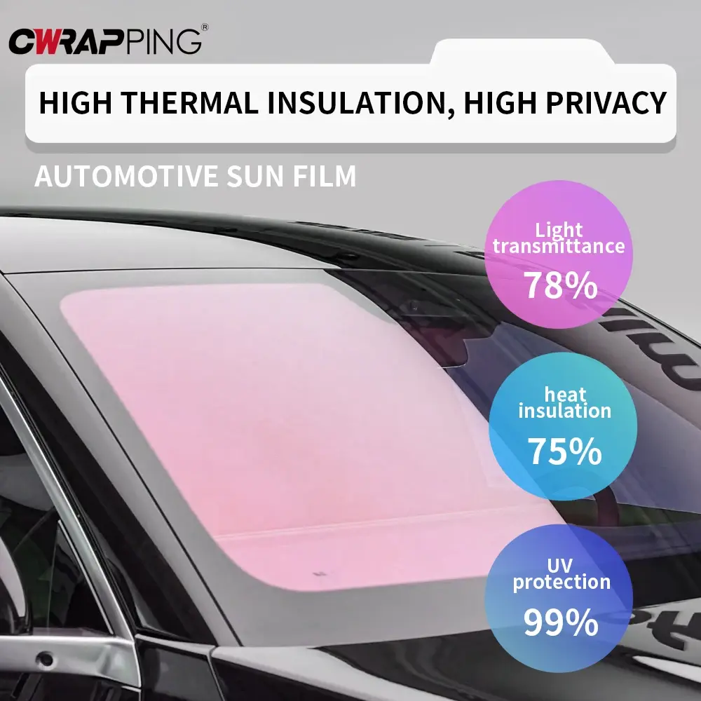 Car Sticker 78% VLT Ghost Rose Vinyl Auto Window Tint Film Chameleon UV Blocking Glass Sticker IR 75% Universal Car Accessories