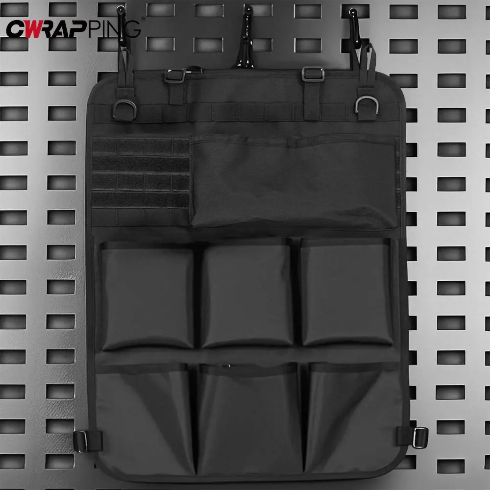 Car Seat Storage Bag Tactical Multi-Pocket Organizer Car Back Seat Organizer Durable Hanging Accessories for Camping RV Travel