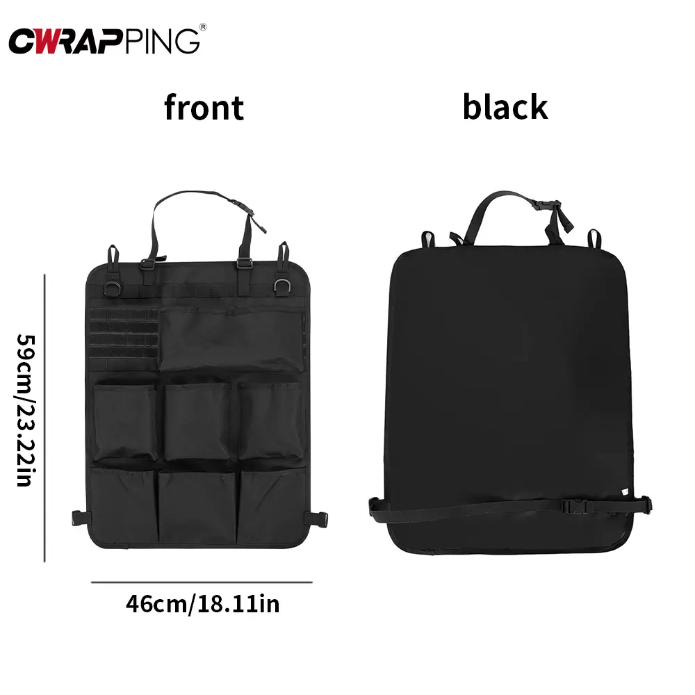 Car Seat Storage Bag Tactical Multi-Pocket Organizer Car Back Seat Organizer Durable Hanging Accessories for Camping RV Travel