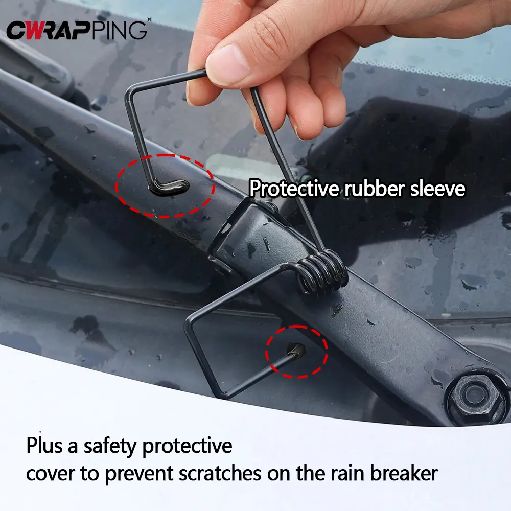 Car Wiper Booster Spring Arms Alloy Rubber Windscreen Wipers Spring Universal Intelligent Arm Booster Protective Cover Auto Tool