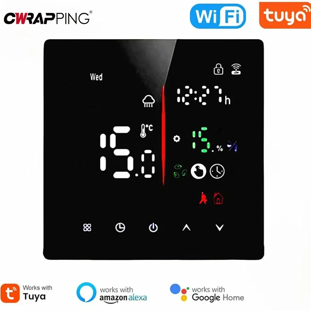 Smart WiFi Thermostat Hygrometer with Child Lock for Water Floor Heating Energy Saving Temperature Control System Home Apartment