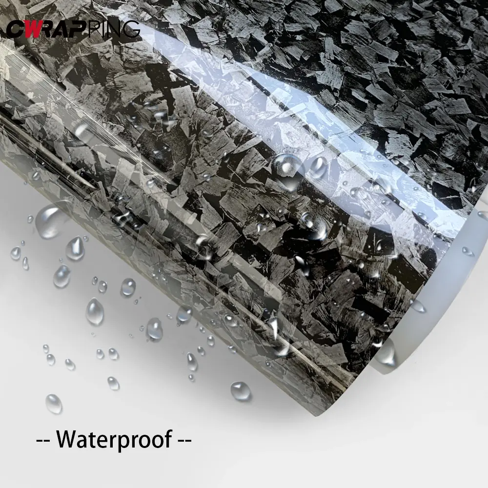 Carbon Fiber Sticker Silver Waterproof Big Size Car Vinyl Wrap Air-release Technology Color Change Film Tunning Car Accessories