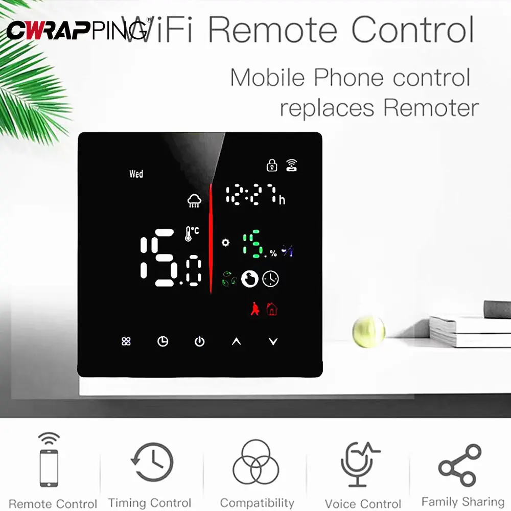 Smart WiFi Thermostat Hygrometer with Child Lock for Water Floor Heating Energy Saving Temperature Control System Home Apartment