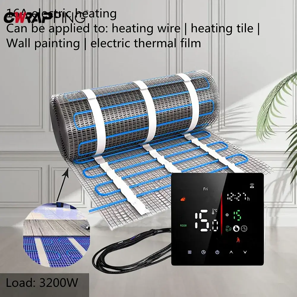 Smart WiFi Thermostat Hygrometer with Child Lock for Water Floor Heating Energy Saving Temperature Control System Home Apartment
