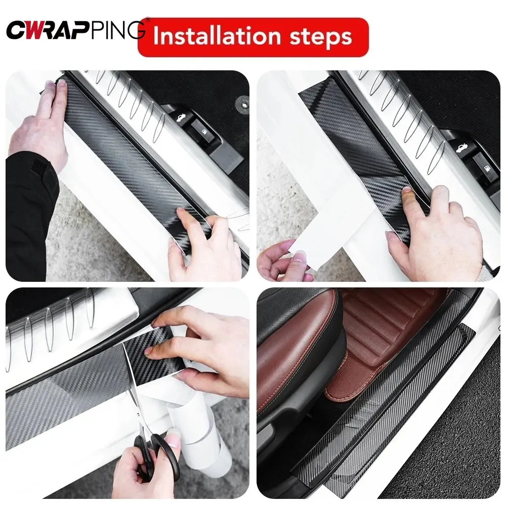3/5/7/10cm Carbon Fiber Car Sticker Protector Strip AUT Door Sill Side Mirror Waterproof Anti Scratch Tape for Car Accessories