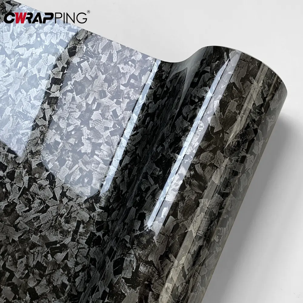 Carbon Fiber Sticker Silver Waterproof Big Size Car Vinyl Wrap Air-release Technology Color Change Film Tunning Car Accessories