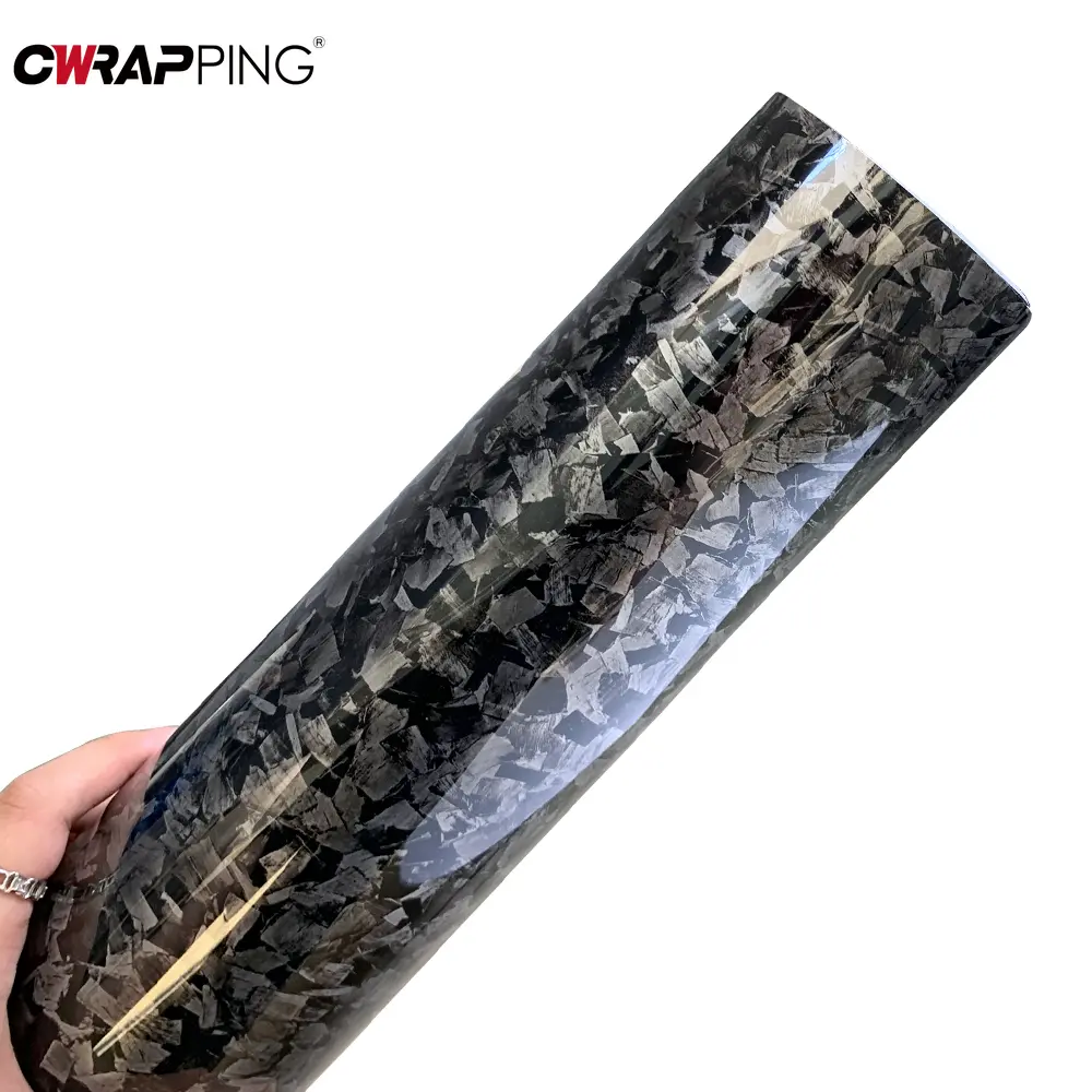 Carbon Fiber Sticker Silver Waterproof Big Size Car Vinyl Wrap Air-release Technology Color Change Film Tunning Car Accessories