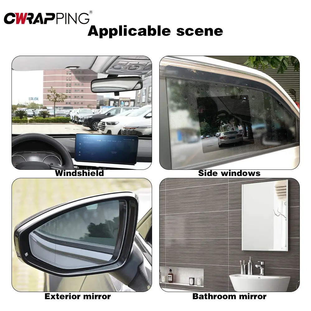 4PCS Car Rainproof Film Waterproof Car Stickers Anti-fog 2 Auto Rearview Mirror 2 Side Windows Rainproof Films Car Accessories