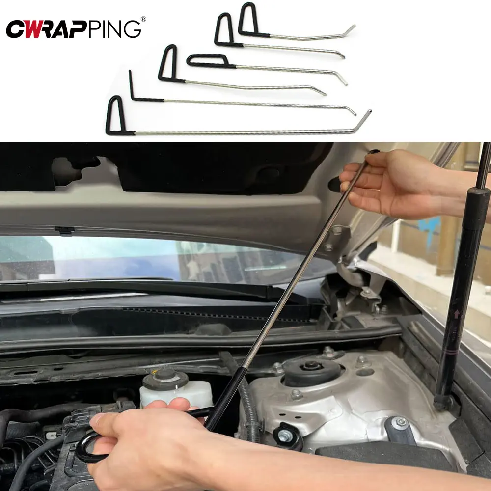 Car Dent Repair Tool Interlayer Flat Pry Lever Full Stainless Steel Push Rods Protect Original Paint Cars Body Dent Repair Kit