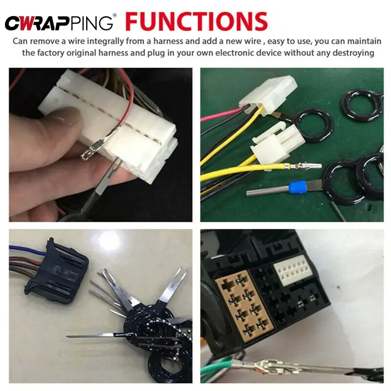 41PCS Car Terminal Removal Tool Electrical Wiring Crimp Kits Wires Pin Extractor Automotive Stylus Tool Set Disassembly Tools