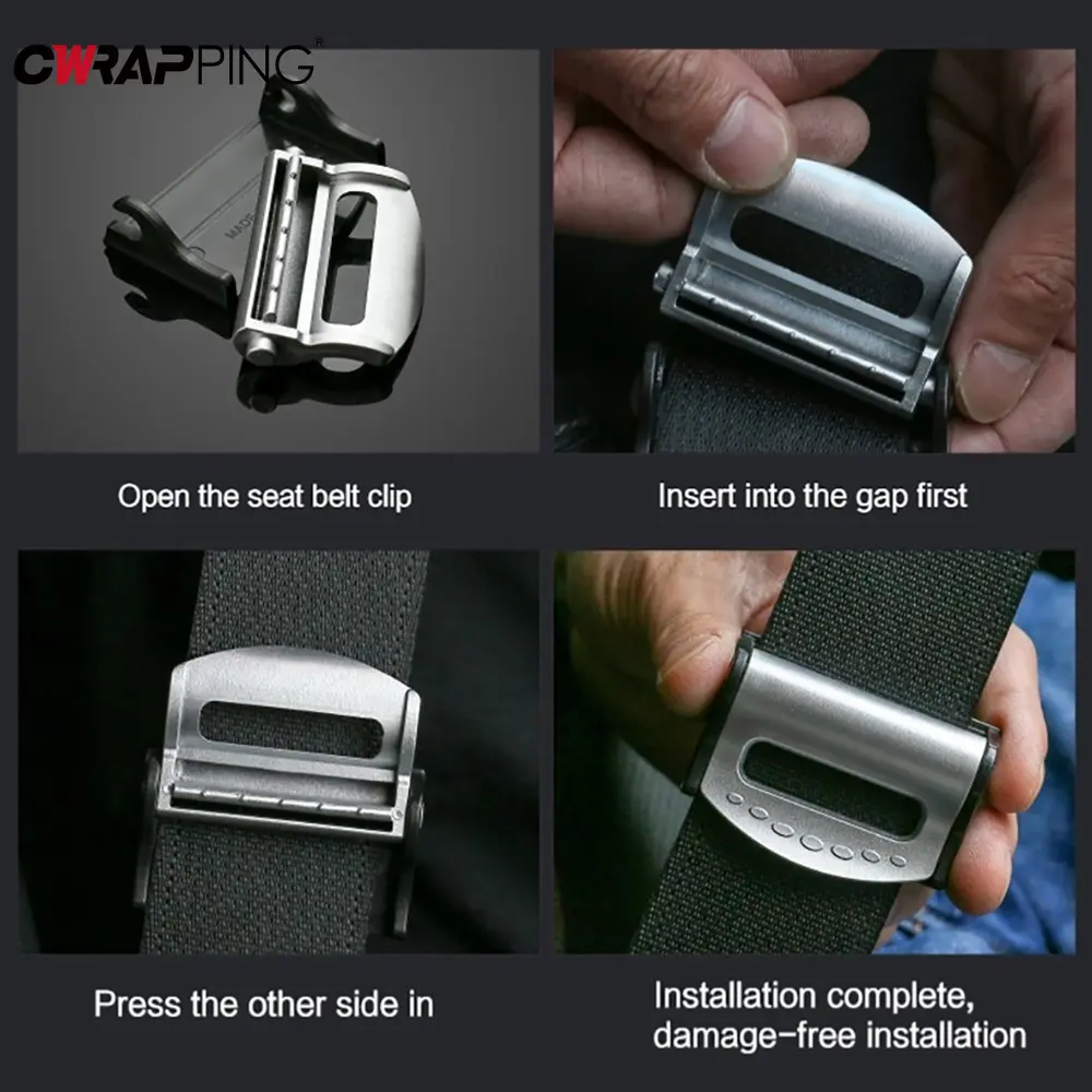 2Pcs Car Adjustable Seat Belt Limiter Car Accessories for Interior Spare Parts Suitable for 60mm Safety Belts Seatbelt Buckle