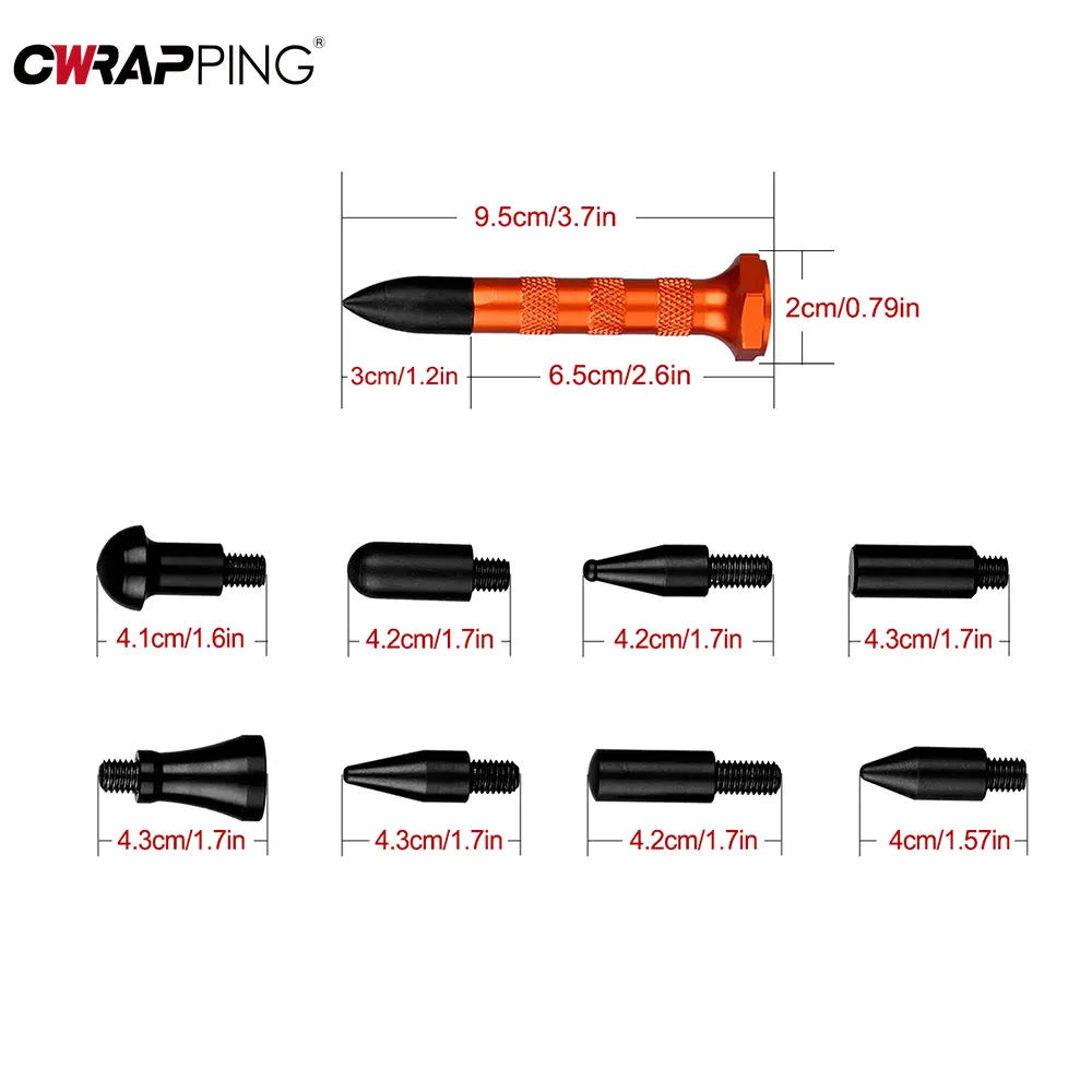Car Dent Repair Tool Interlayer Flat Pry Lever Full Stainless Steel Push Rods Protect Original Paint Cars Body Dent Repair Kit