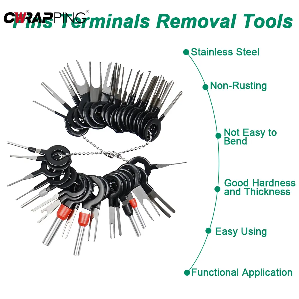 41PCS Car Terminal Removal Tool Electrical Wiring Crimp Kits Wires Pin Extractor Automotive Stylus Tool Set Disassembly Tools