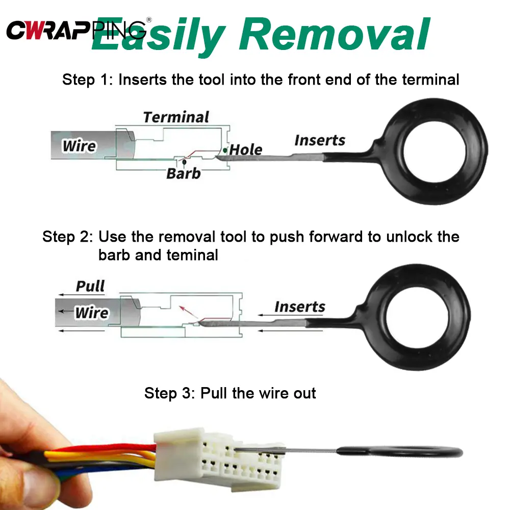 41PCS Car Terminal Removal Tool Electrical Wiring Crimp Kits Wires Pin Extractor Automotive Stylus Tool Set Disassembly Tools