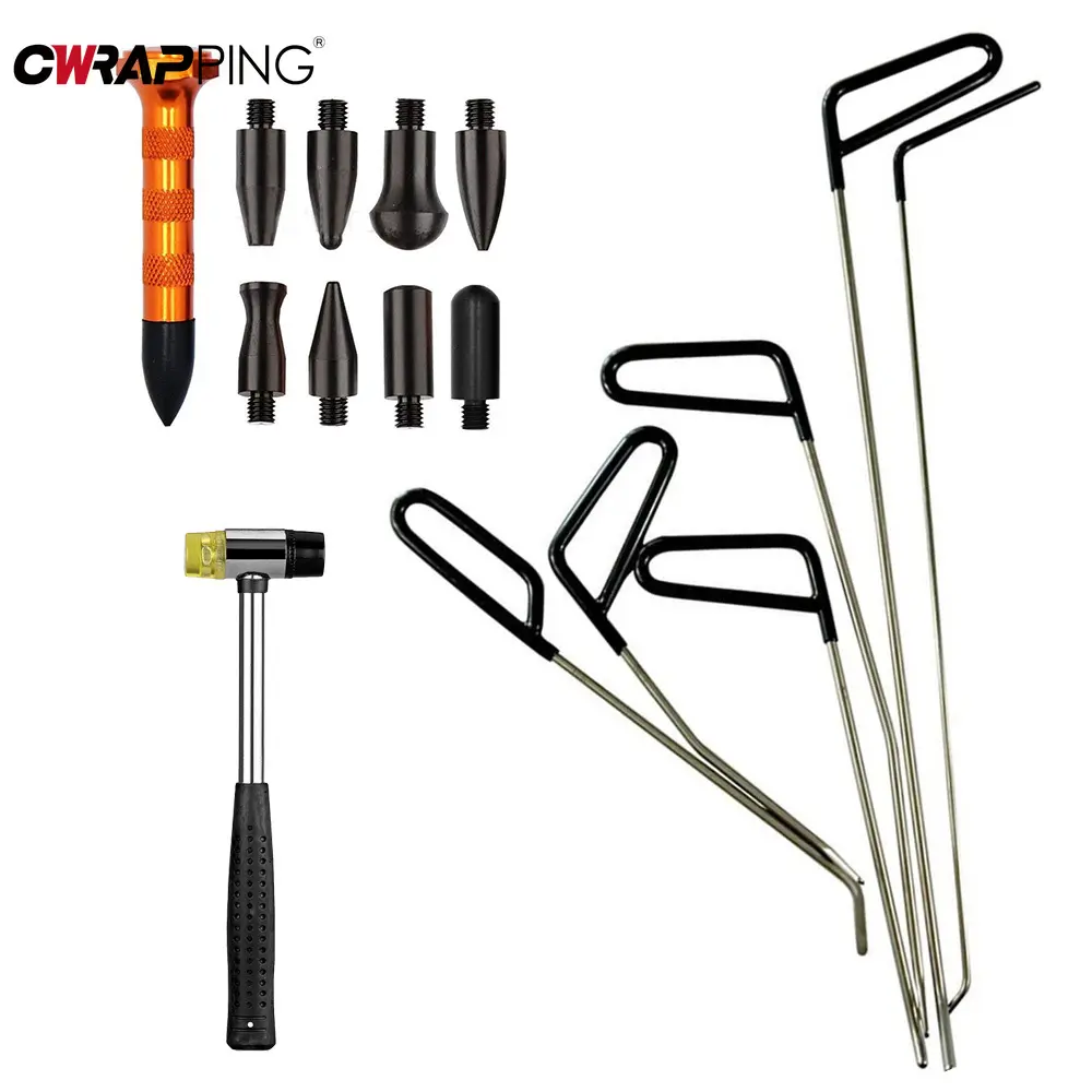 Car Dent Repair Tool Interlayer Flat Pry Lever Full Stainless Steel Push Rods Protect Original Paint Cars Body Dent Repair Kit