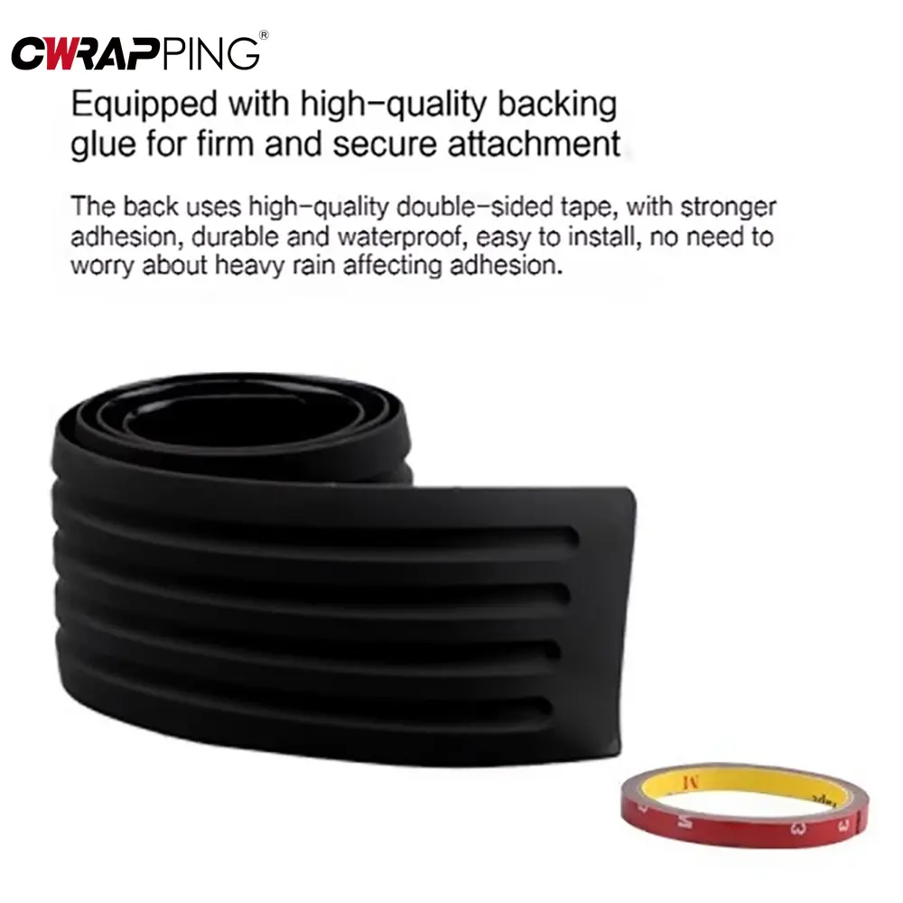 Universal Car Trunk Door Sill Plate Protector Anti Collision Rubber Mouldings Strip Cuttable Rear Bumper Guard Car Accessories