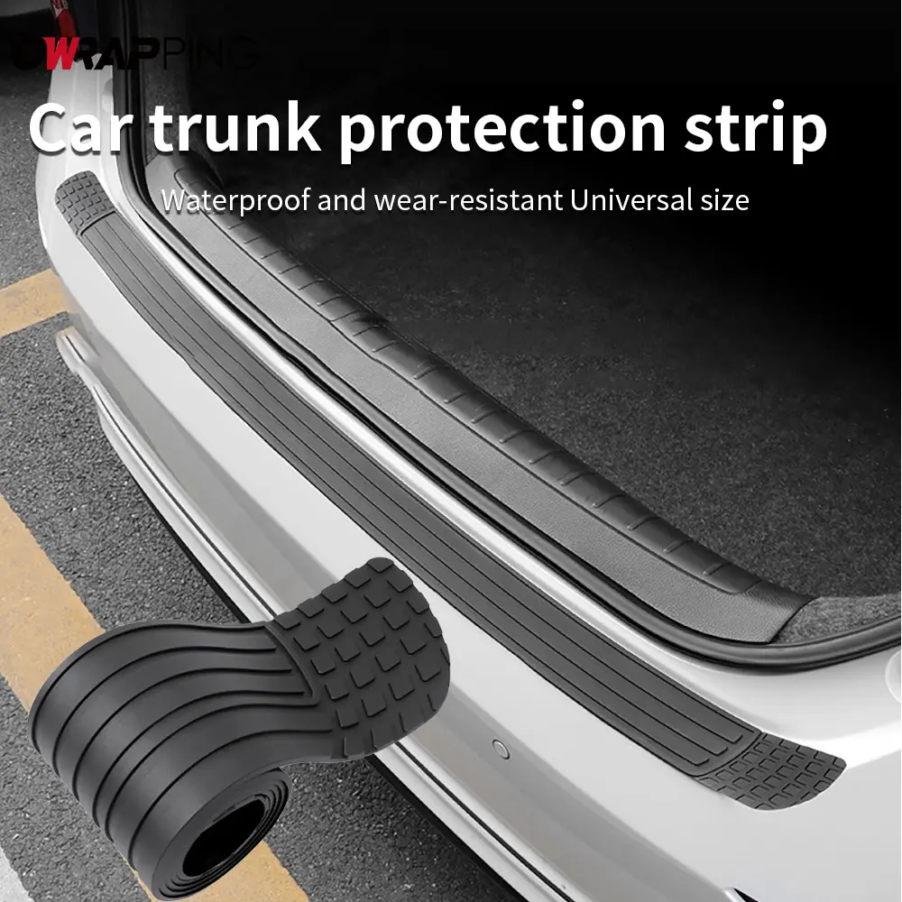 Universal Car Trunk Door Sill Plate Protector Anti Collision Rubber Mouldings Strip Cuttable Rear Bumper Guard Car Accessories