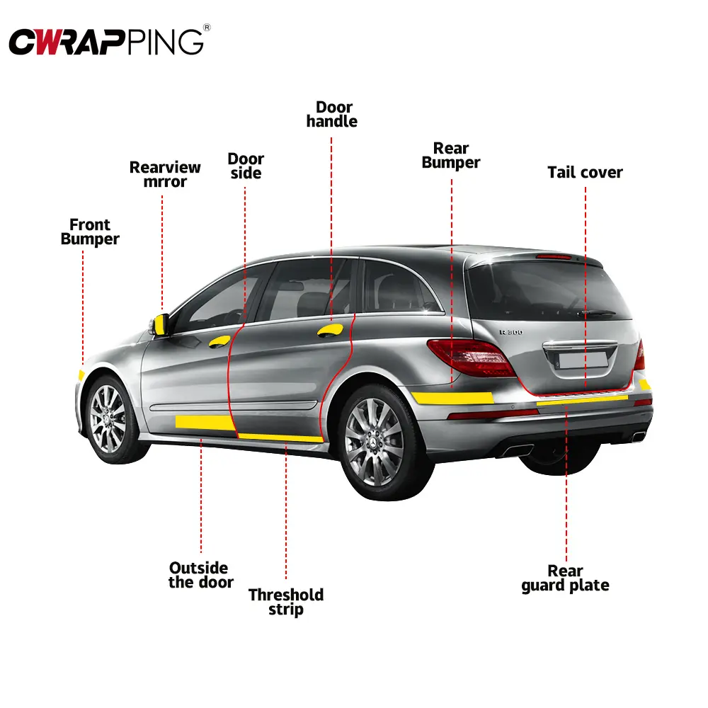 Carbon Fiber Car Sticker DIY Paste Protector Strip Auto Door Sill Side Mirror Anti Scratch Tape Waterproof Cars Protection Film