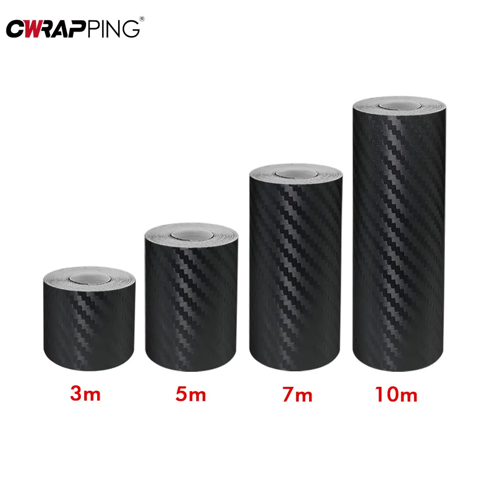 Carbon Fiber Car Sticker DIY Paste Protector Strip Auto Door Sill Side Mirror Anti Scratch Tape Waterproof Cars Protection Film