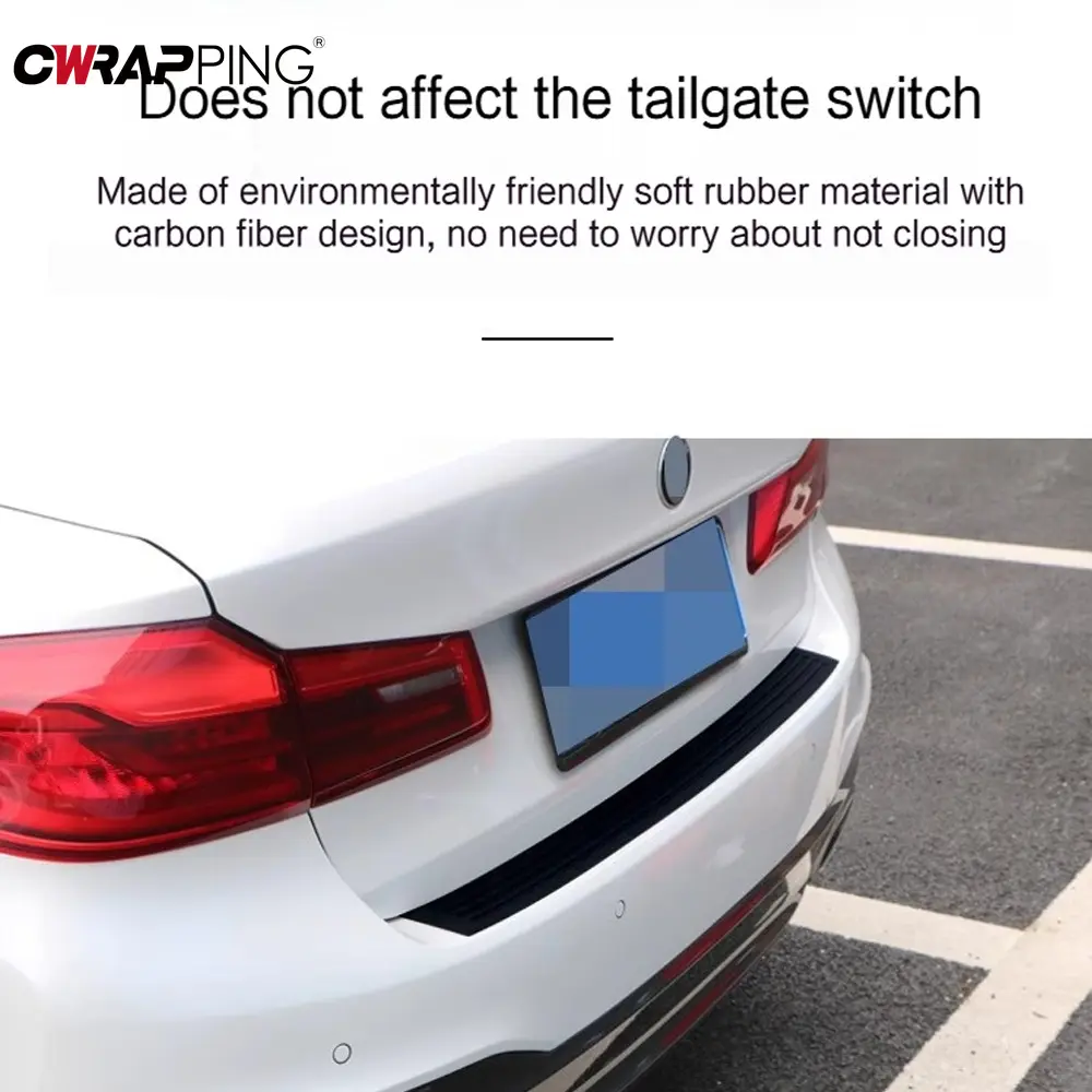 Universal Car Trunk Door Sill Plate Protector Anti Collision Rubber Mouldings Strip Cuttable Rear Bumper Guard Car Accessories