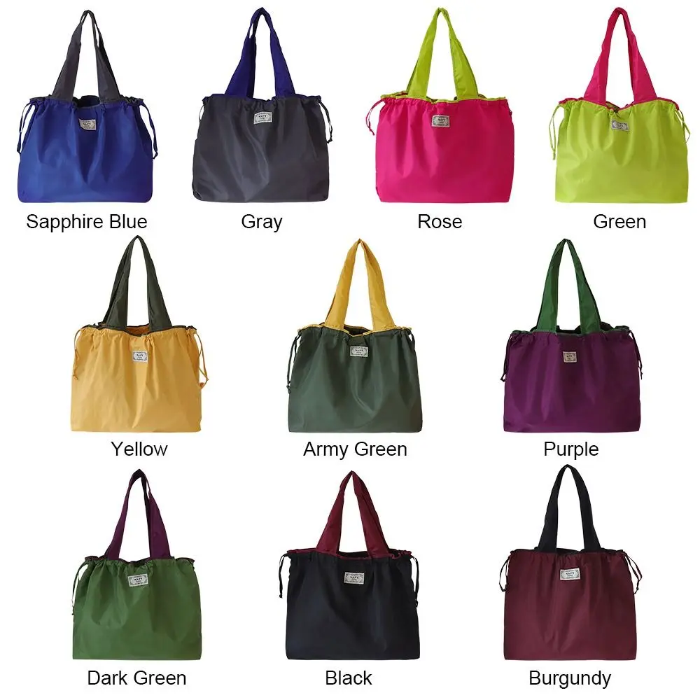 Drawstring Eco-Friendly Fashion Supermarket Shopping Bag Foldable Shopping Bag Reusable Waterproof Travel Grocery Bag