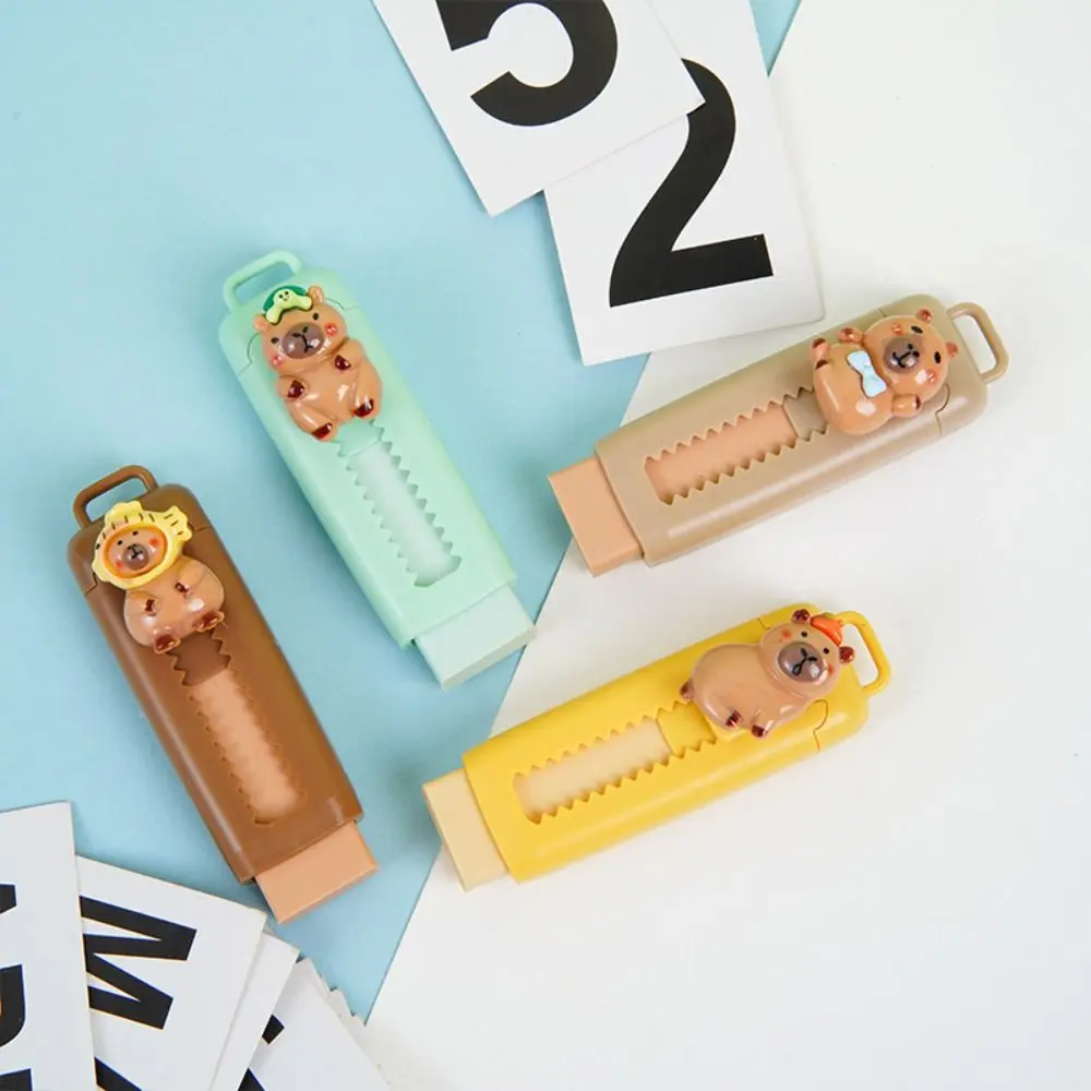 1PC Push Pull Capybara Eraser Cute Soft 4B School Supplies Mess Free Sketch Stationary Student