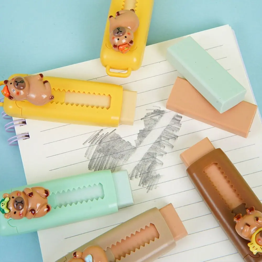 1PC Push Pull Capybara Eraser Cute Soft 4B School Supplies Mess Free Sketch Stationary Student