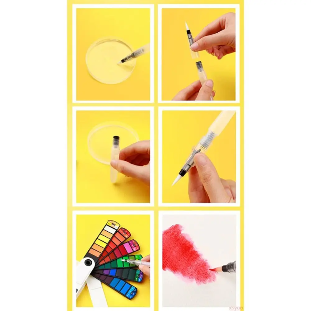 Folding Watercolor Paint Set with Water Brush Pen 18/24/36/42 Colors Watercolor Pigment Solid Painting Pigment Set Students