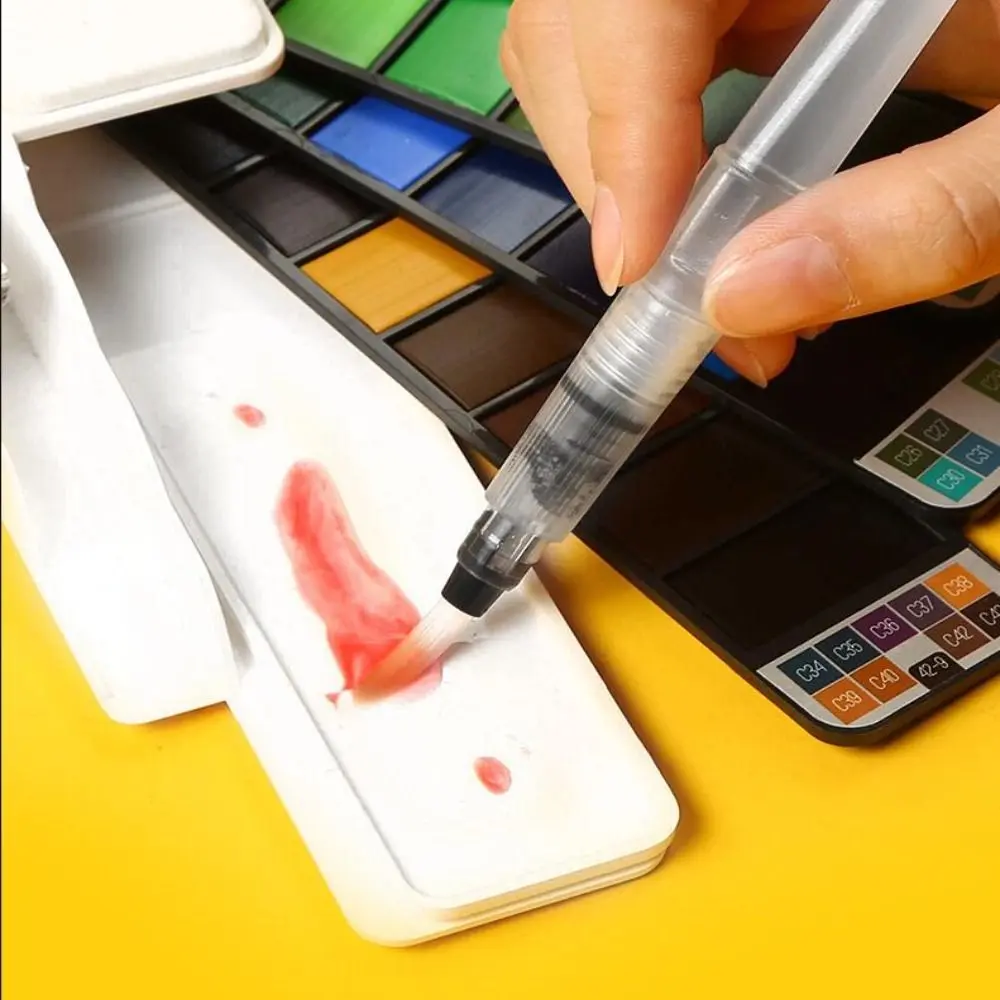 Folding Watercolor Paint Set with Water Brush Pen 18/24/36/42 Colors Watercolor Pigment Solid Painting Pigment Set Students